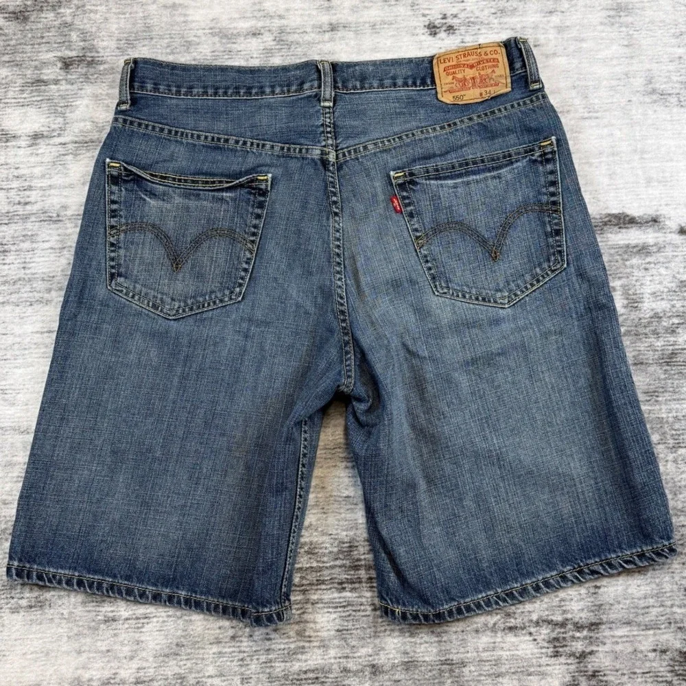 Levis 550‎ Relaxed Fit Denim Shorts Mens 34 Blue Cotton Jean Jorts